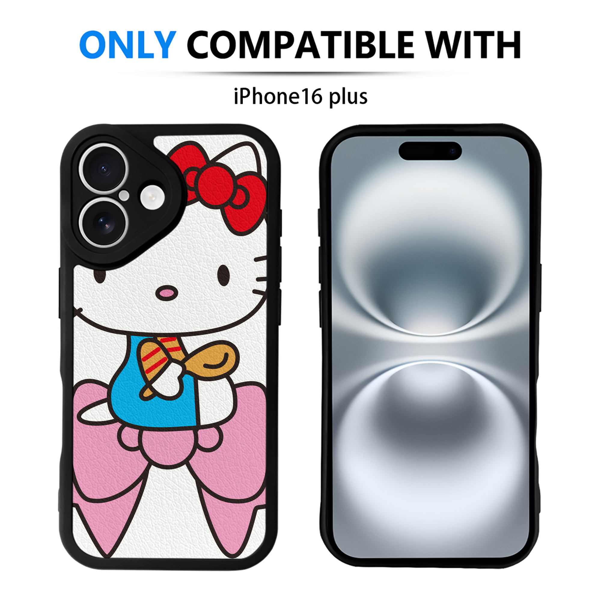 （画像用） Hello Kitty ハローキティ 【iPhone 16シリーズ対応】シリコンスマホケース（レザー調） 材質：シリコン